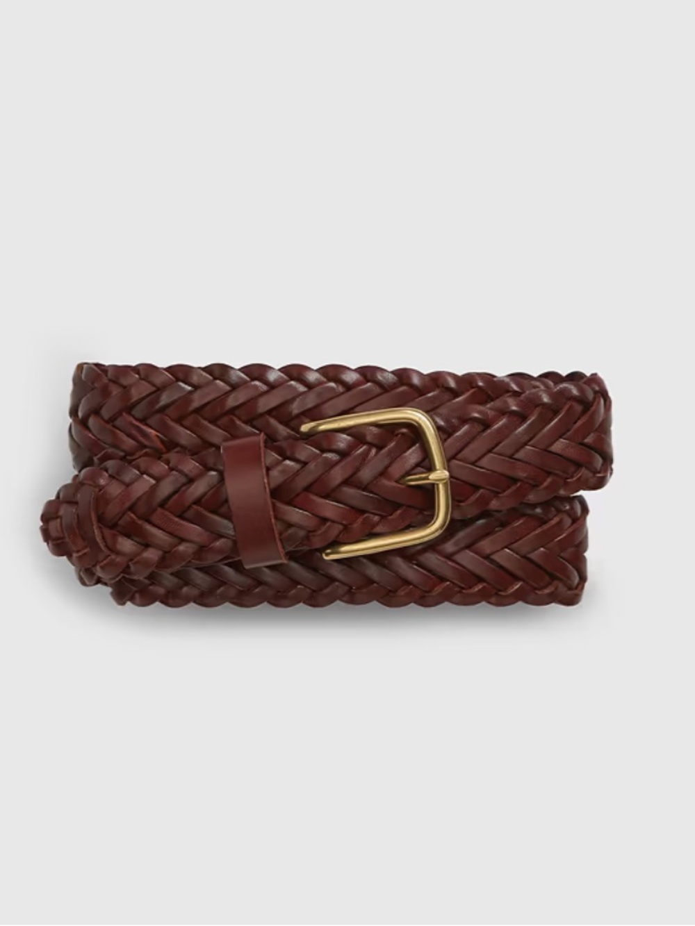 Gap Men's Braided Leather Belt in Dark Brown - Classic Style